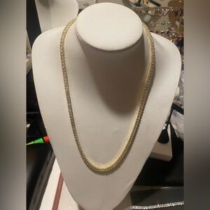 Solid 925 Sterling - Gold Filled 5mm Cubic Zirconia Tennis Chain Necklace 24”